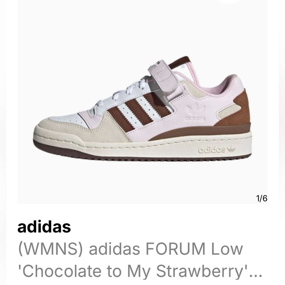 Adidas Forum Low Chocolate to my strawberry shoes w- sz 10.5 no velcro staps